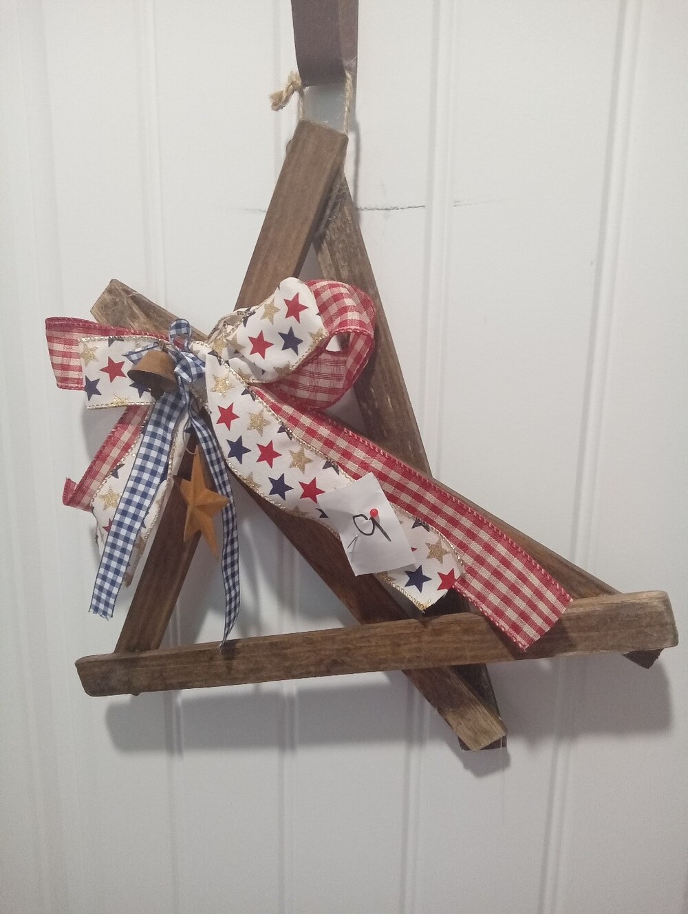 Patriotic Star Door Hanger/Wreath- Hand Crafted...Farmhouse, Rustic July 4th
